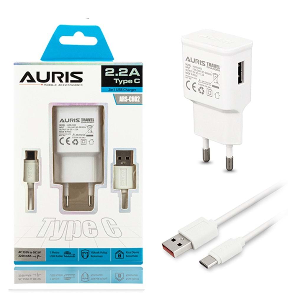 Auris ARS-CH02 Type-C Set 2.2A Şarj Cihazı