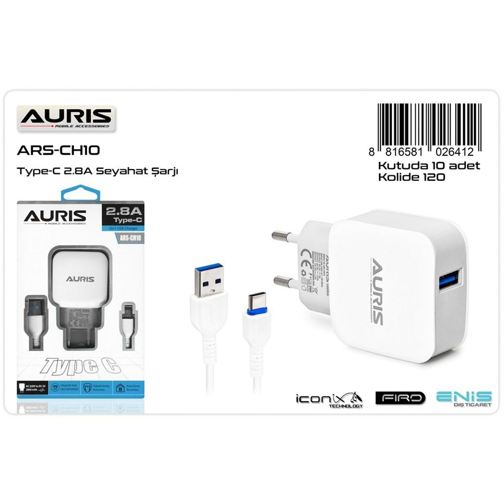 Auris ARS-CH10 Type-C Set 2.8A Şarj Cihazı