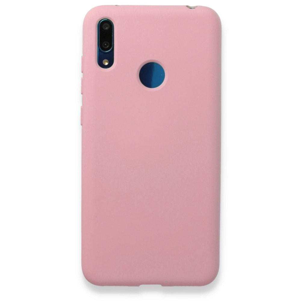 Huawei Y7 2019 Pembe Lansman Silikon Cep Telefonu Kılıfı