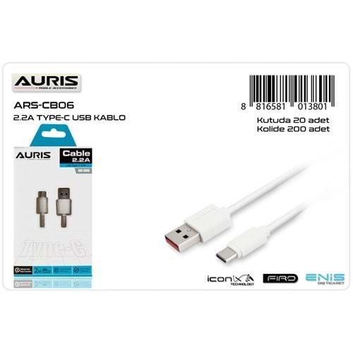 Auris ARS-CB06B Type-C Kablo 2m