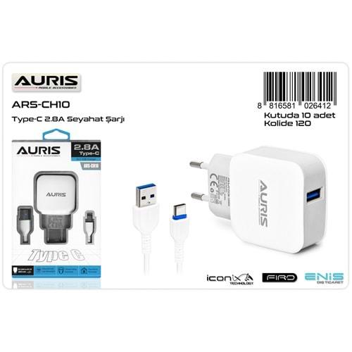 Auris ARS-CH10 Type-C Set 2.8A Şarj Cihazı