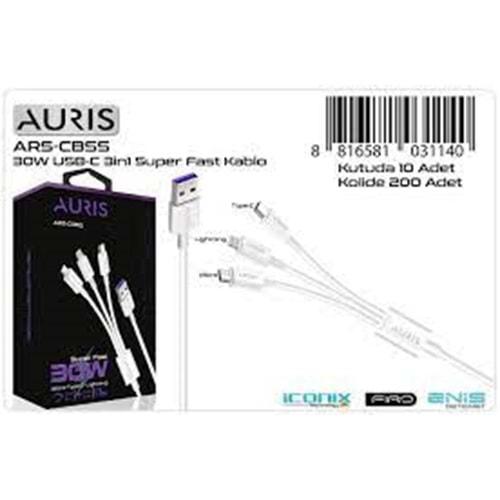 Auris ARS-CB55 30W Usb 3in 1 Kablo