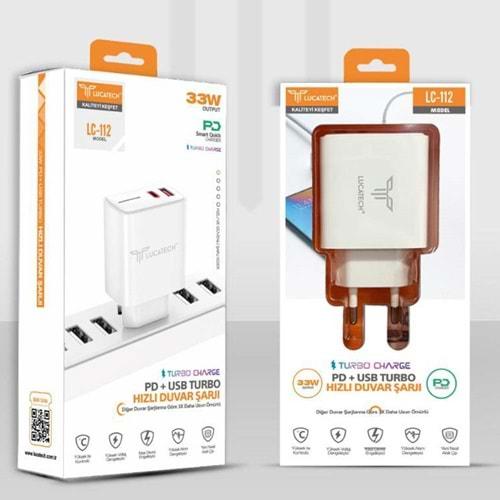 Lucatech LC-112 PD + Usb Type C Duvar Şarj Aleti