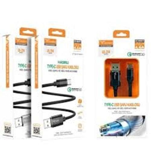 Lucatech LK-214 Type C Örgü Usb Şarj Kablosu